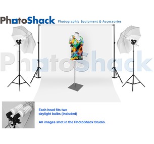 Complete Cool Light (3000w) Package with Umbrella Set + 6m backdrop
